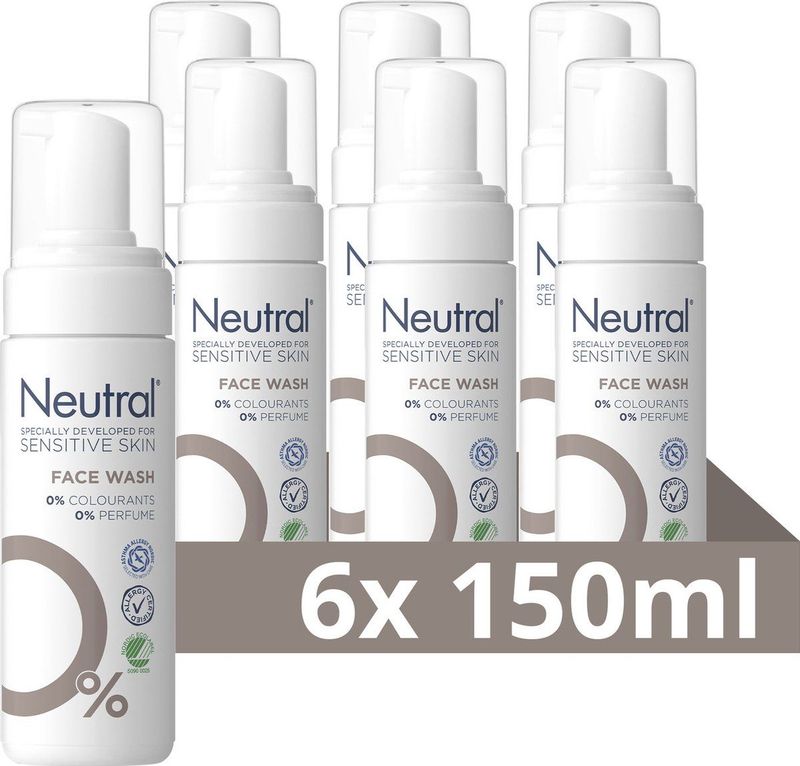 Neutral 0% Lotion - Face Wash - bevat 0% parfum en 0% kleurstof - 6 x 150 ml