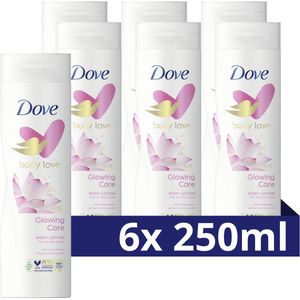 Dove Body Love Bodylotion - Glowing Care - voor een gehydrateerde, zijdezachte en stralende huid - 6 x 250 ml