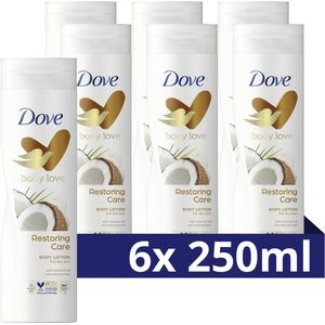 Dove Body Love Bodylotion - Restoring Care - hydrateert de huid diep* en helpt haar herstellen - 6 x 250 ml