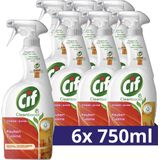 Cif CleanBoost Power+Shine Keuken Spray - 6 x 750 ml - Voordeelverpakking