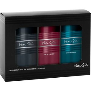 Van Gils Strictly deodorant set met Strictly for men, Cologne & for Night 3x 150 ml