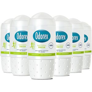 Odorex Natural Fresh Anti-Transpirant Deodorant roller - 6x 50ml - Voordeelverpakking