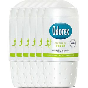 Odorex Deodorant Roller Natural Fresh - Deodorant - 6x 50 ml - Voordeelverpakking