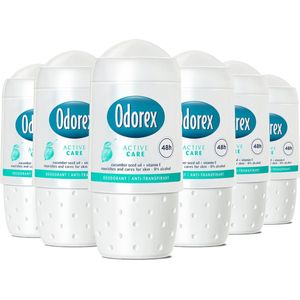 Odorex Active Care Anti-Transpirant Deodorant Roller - 6x 50ml - Voordeelverpakking