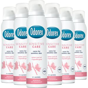 Odorex Sensitive Care Anti-Transpirant Deodorant Spray - 6x 150ml - Voordeelverpakking