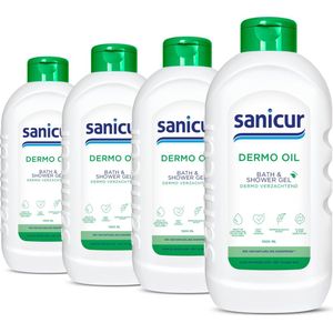 Sanicur - Dermo Oil Bad en Douchegel - 4x 1000ml - Voordeelverpakking