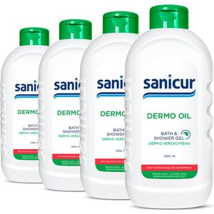 4x Sanicur Bad en Douchegel Dermo Oil 1000 ml