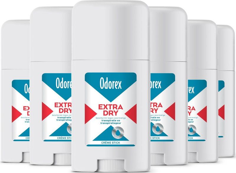 Odorex - Extra Dry - Anti-Transpirant Crème Stick - 6 x 40ml - Voordeelverpakking