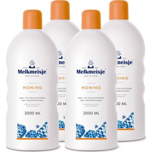 Melkmeisje - Bad en Douche Creme - Honing - Voordeelverpakking - 4x 2000 ml