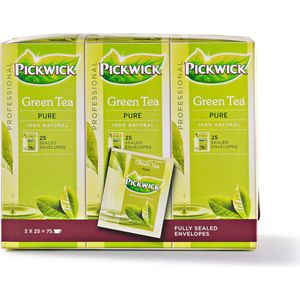 Pickwick thee, groene thee Pure, pak van 25 zakjes [3x]