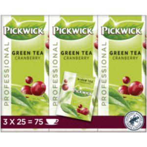 Thee Pickwick green cranberry 25x1.5gr | 3 stuks