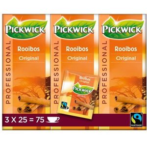 Thee pickwick fair trade rooibos 25x1.5gr | Omdoos a 3 pak x 25 stuk | 3 stuks