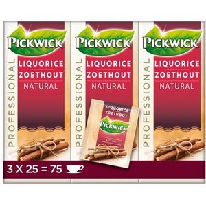 Thee pickwick zoethout 25x 2 gr met envelop | Omdoos a 3 pak x 25 stuk | 3 stuks