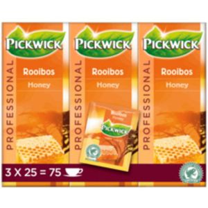 Pickwick - thee, rooibos en honing, pak van 25 zakjes