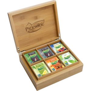 Pickwick Theedoos Gevuld 6 Vakken + 60 Theezakjes