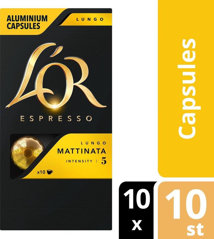L'Or espresso café - 100 lungo mattinata intensiteit 5 capsules - compatibel met Nespresso®* (pak van 10 x 10)