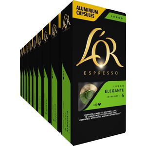 L'OR Lungo Elegante Koffiecups - Intensiteit 6/12 - 10 x 10 capsules