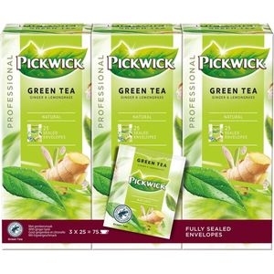 Pickwick Professional Green Tea Ginger & Lemongrass | 3 x 25 stuks