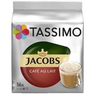 Tassimo Capsules Jacobs Café au Lait, 80 koffiecapsules, 5 x 16 drankjes