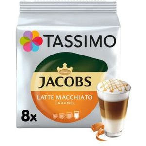 Koffiecapsules Tassimo Latte Macchiato Caramel (compatibel met Bosch Tassimo capsulemachines), 8+8 st.