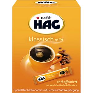 Café HAG Klassieke Mild portie kopjes met cafeïnevrije koffie, voorraadverpakking met 200 instant sticks (8 x 25 x 1,8 g = 360 g)