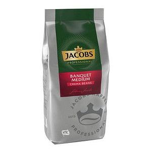 JACOBS BANQUET MEDIUM Crema Kaffeebohnen, Arabica- und Robustabohnen kräftig, 1,0 kg