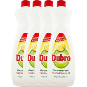 Dubro Handafwas Citroen 900ml - 4 Stuks - Voordeelverpakking