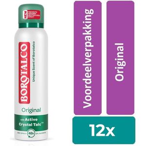 Borotalco Original spray - 12 stuks - voordeelverpakking