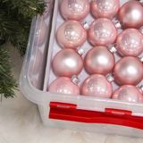 Q-line Kerstballen Opbergbox 22L - Trays voor 60 kerstballen - Transparant/rood