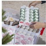 Q-line Kerstballen Opbergbox 62L - Trays voor 116 kerstballen - Transparant/rood