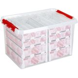 Q-line Kerstballen Opbergbox 62L - Trays voor 116 kerstballen - Transparant/rood