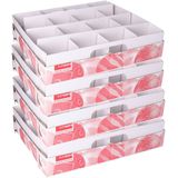 Nesta Kerstballen Opbergbox 45L - Trays voor 64 kerstballen - Transparant/grijs