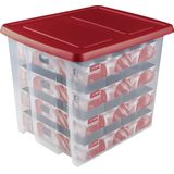Nesta Kerstballen Opbergbox 45L - Trays voor 64 kerstballen - Transparant/grijs