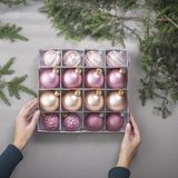 Nesta Kerstballen Opbergbox 45L - Trays voor 48 kerstballen - Transparant/rood