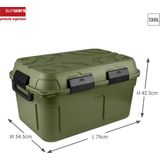 Sunware - Q-line Tuinbox - Opbergbox Tuin - Opbergbox Buiten - Waterdicht - 130L - Groen Zwart - 79 x 54,5 x 42,5 cm