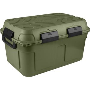 Sunware - Q-line Tuinbox - Opbergbox Tuin - Opbergbox Buiten - Waterdicht - 130L - Groen Zwart - 79 x 54,5 x 42,5 cm