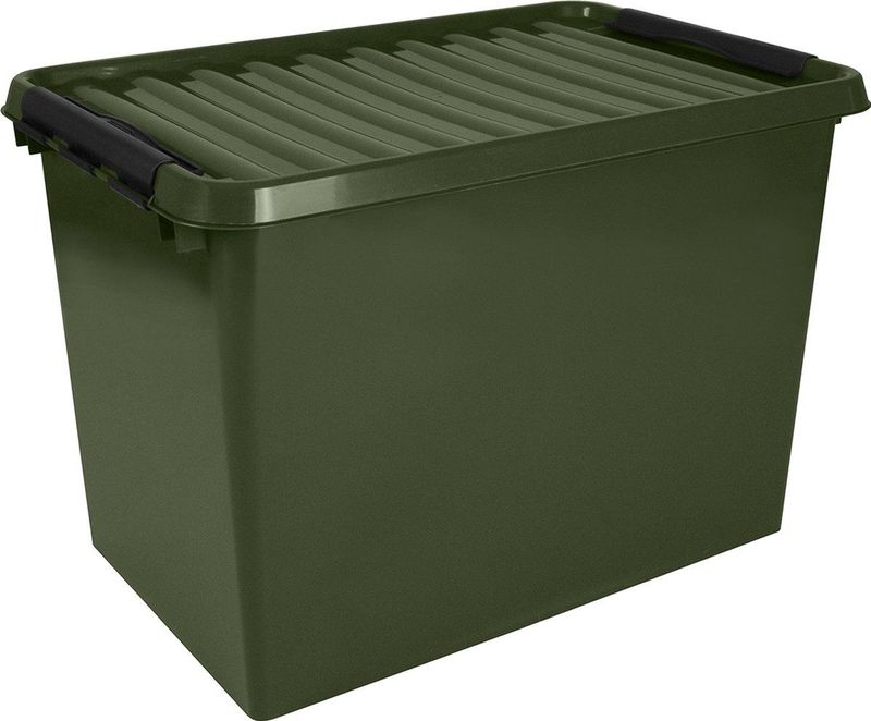 Sunware - Q-line opbergbox recycled 72L groen zwart - 60 x 40 x 42 cm