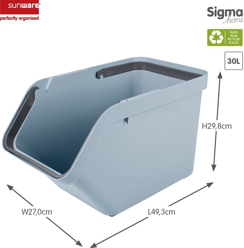 Sunware - Sigma home sorteer unit 30L blauw - 49,3 x 27 x 29,8 cm