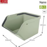 Sunware - Sigma home sorteer unit 45L groen - 49,3 x 38,8 x 29,8 cm