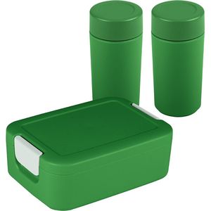 Sunware - Sigma home broodtrommel klein + 2x drinkbeker - groen