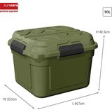 Sunware - Q-line Tuinbox - Opbergbox Tuin - Opbergbox Buiten - Waterdicht - 90L - Groen Zwart - 60,1 x 53,1 x 42,5 cm