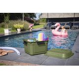 Sunware - Q-line Tuinbox - Opbergbox Tuin - Opbergbox Buiten - Waterdicht - 90L - Groen Zwart - 60,1 x 53,1 x 42,5 cm
