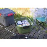 Sunware - Q-line Tuinbox - Opbergbox Tuin - Opbergbox Buiten - Waterdicht - 90L - Groen Zwart - 60,1 x 53,1 x 42,5 cm