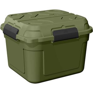 Sunware - Q-line Tuinbox - Opbergbox Tuin - Opbergbox Buiten - Waterdicht - 90L - Groen Zwart - 60,1 x 53,1 x 42,5 cm