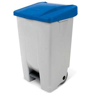 Afvalcontainer/rolemmer/pedaalemmer Basic - blauw - 80 liter - 19 x 41 x 75 cm - afval scheiden - Prullenbakken