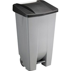 Sunware Afvalcontainer pedaalemmer - zwart - 120 L - 51 x 43 x 88 cm