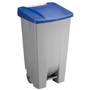 Sunware Afvalcontainer pedaalemmer - blauw - 120 L - 51 x 43 x 88 cm