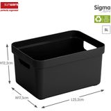 Sunware - Sigma home opbergbox 5L zwart - 25,2 x 17,5 x 12,2 cm