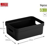 Sunware - Sigma home opbergbox 9L zwart - 35 x 24,6 x 12,2 cm