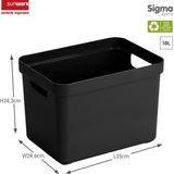 Sunware - Sigma home opbergbox 18L zwart - 35 x 24,6 x 24,3 cm